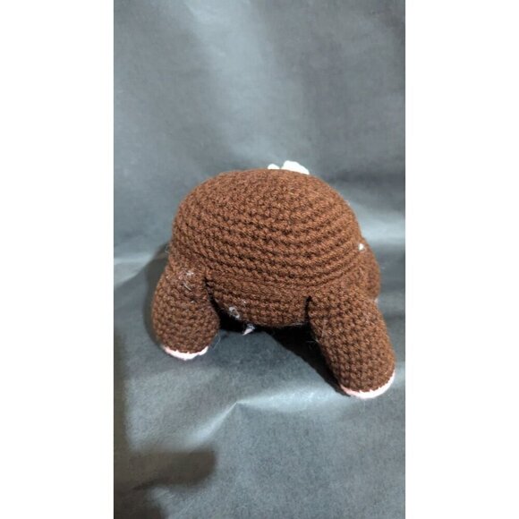 Handmade Crochet Teddy Bear Mouse Stuffed Toy With Pink Ears & Feet - Picture 6 of 7